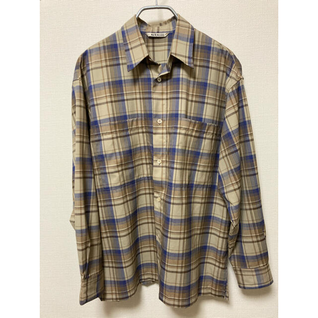 クーポン対象外】 SUPER LIGHT WOOL CHECK SHIRTS オーラリー シャツ