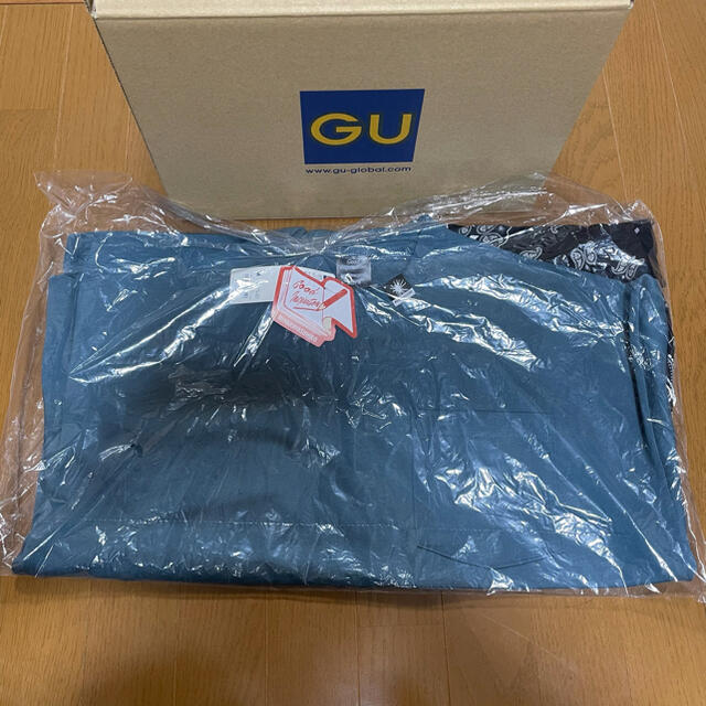 GU(ジーユー)のGU ミハラヤスヒロ フハクコンビネーションT(5分袖)Mサイズ　BLUE メンズのトップス(Tシャツ/カットソー(半袖/袖なし))の商品写真