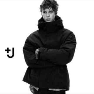 ジルサンダー(Jil Sander)のユニクロ ハイブリッドダウンオーバーサイズパーカー ブラック M  ＋J(ダウンジャケット)