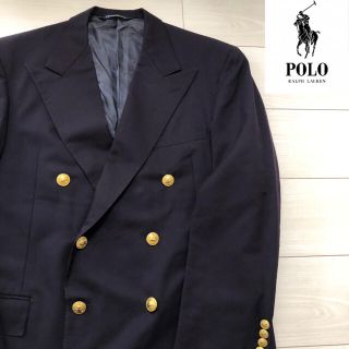 ポロラルフローレン(POLO RALPH LAUREN)のPOLO RALPHLAUREN ダブル　金ボタン　紺ブレ　ブレザー　ネイビー(テーラードジャケット)