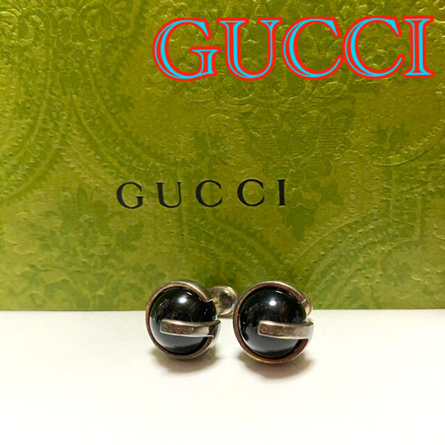 週末限定セール中☆】GUCCI グッチ ピアス 黒 ヴィンテージ 24H限定