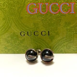 グッチ(Gucci)の【週末限定セール中☆】GUCCI  グッチ　ピアス　黒　ヴィンテージ(ピアス)