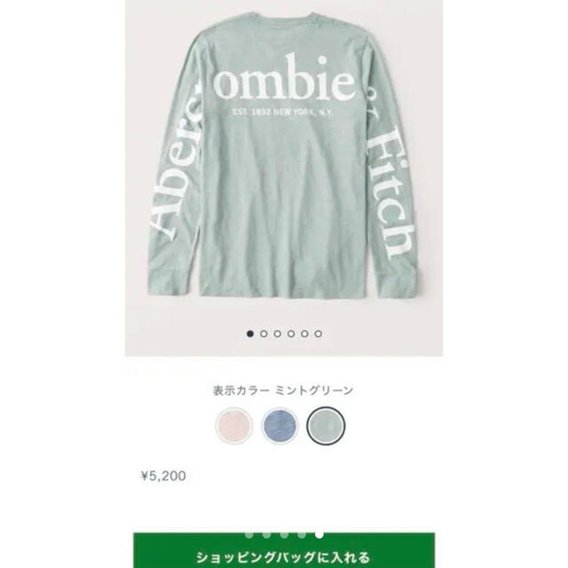 Abercrombie&Fitch(アバクロンビーアンドフィッチ)の《新品》　タイムセール　アバクロ　ビックバックロゴ　ロングTシャツ　g メンズのトップス(Tシャツ/カットソー(七分/長袖))の商品写真