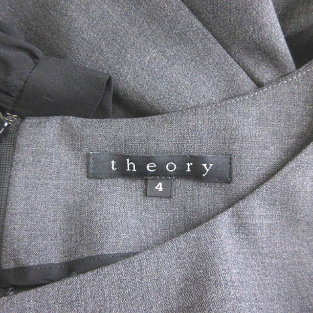 theory(セオリー)のセオリー theory ワンピース ひざ丈 長袖 袖シフォン 切替 オープンネッ レディースのワンピース(ひざ丈ワンピース)の商品写真