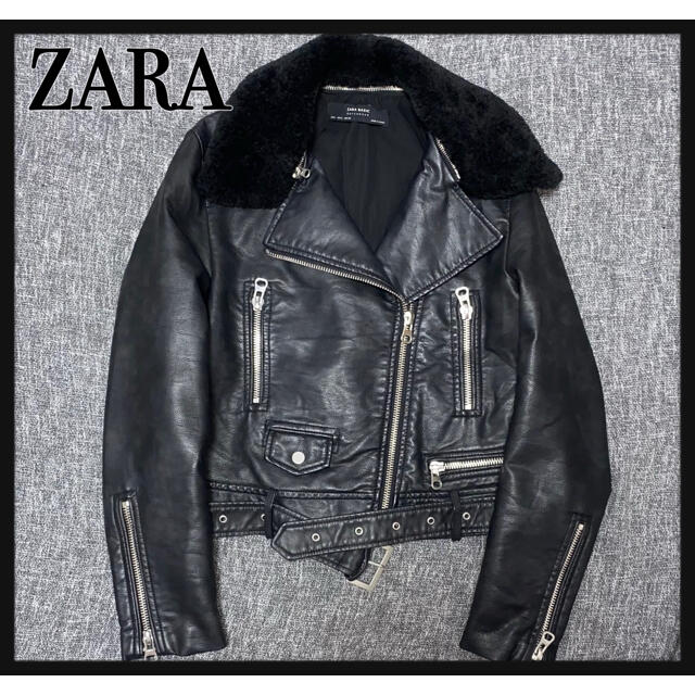 ZARA ボア付き ライダース ジャケット