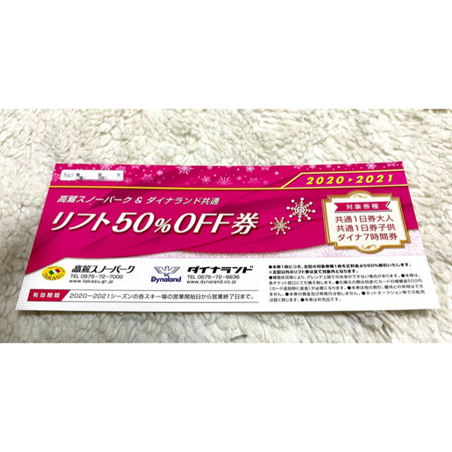 ダイナランド 高鷲スノーパーク 共通リフト券 - スキー場 ダイナランド 高鷲スノーパーク 共通リフト券 - スキー場