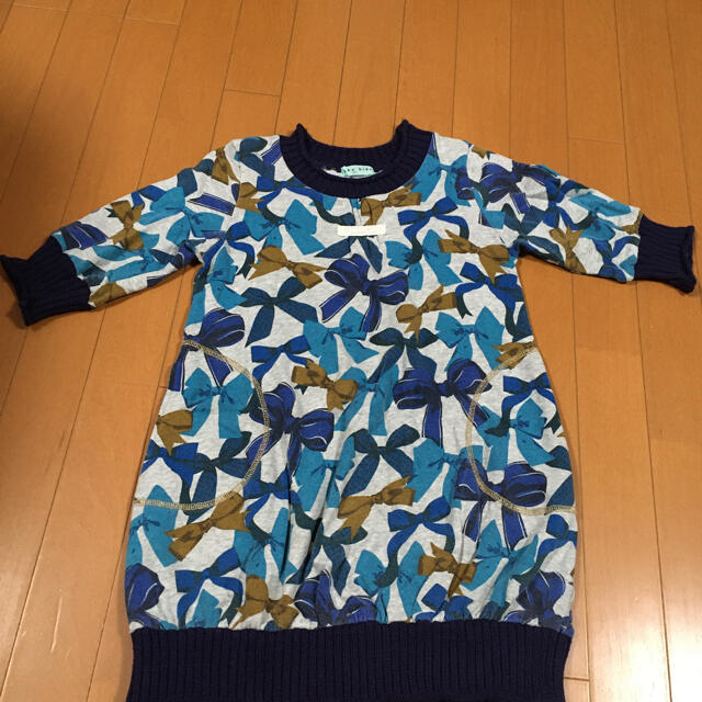 hakka kids(ハッカキッズ)のハッカキッズ　hakkakids 130 リボン柄ワンピース キッズ/ベビー/マタニティのキッズ服女の子用(90cm~)(ワンピース)の商品写真