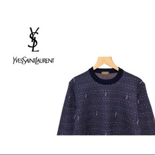 サンローラン(Saint Laurent)のVintage Yves Saint Laurent ロゴ ジャガード ニット(ニット/セーター)