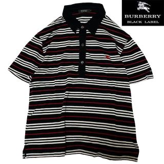 バーバリーブラックレーベル(BURBERRY BLACK LABEL)のバーバリーブラックレーベル チェックライン ボーダー ポロシャツ 2 M(ポロシャツ)