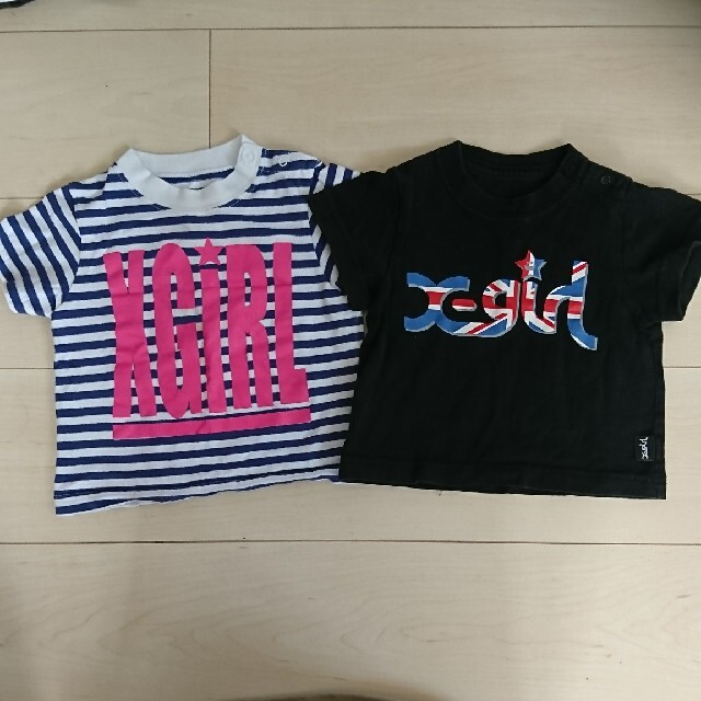 X-girl Stages(エックスガールステージス)のエックスガール Tシャツ ２枚セット 80&90 キッズ/ベビー/マタニティのベビー服(~85cm)(Ｔシャツ)の商品写真