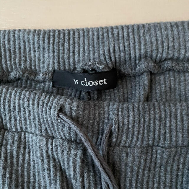 w closet(ダブルクローゼット)のw closet リブワイドパンツ　ニットパンツ レディースのパンツ(その他)の商品写真