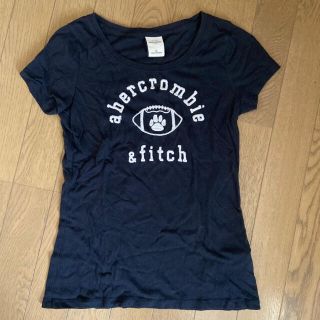 アバクロンビーアンドフィッチ(Abercrombie&Fitch)のアバクロ Tシャツ レディース　ネイビー  ロゴTシャツ　ドッグ　犬　ラグビー(Tシャツ(半袖/袖なし))