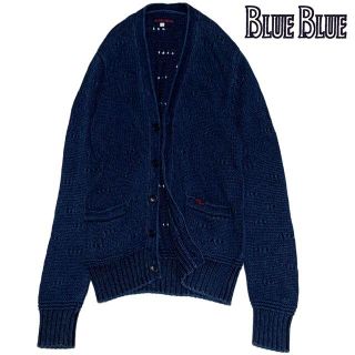 ブルーブルー(BLUE BLUE)のBULE BULE インディゴ染め ニット カーディガン 2 ブルーブルー(カーディガン)