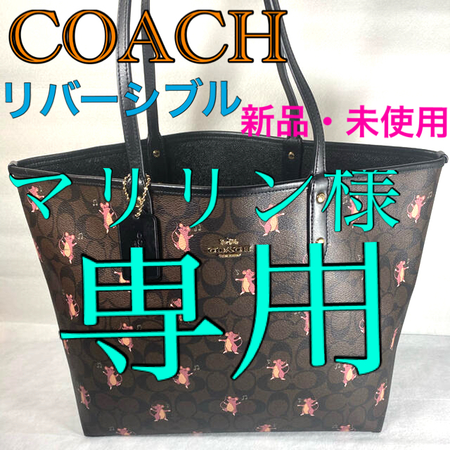 コーチ新品・未使用】COACH コーチ　トートバッグ 　リバーシブル　アニマル柄