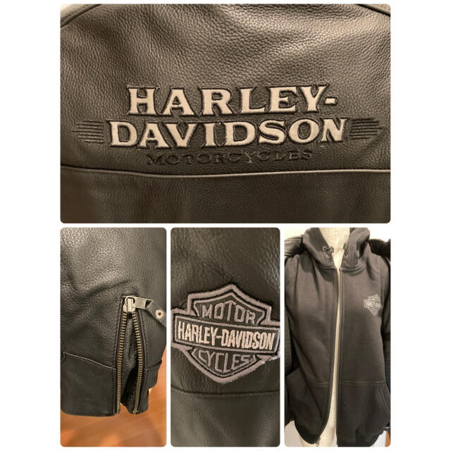 Harley Davidson(ハーレーダビッドソン)のハーレーダビッドソン レザージャケット パーカー M メンズのジャケット/アウター(レザージャケット)の商品写真