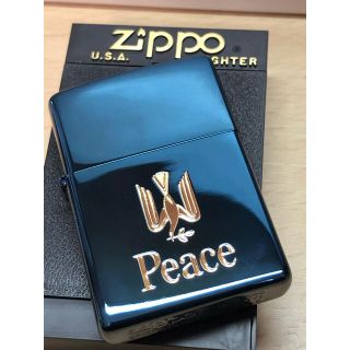 ジッポー(ZIPPO)のzippoピースブルーチタン（オマケ付き）(タバコグッズ)