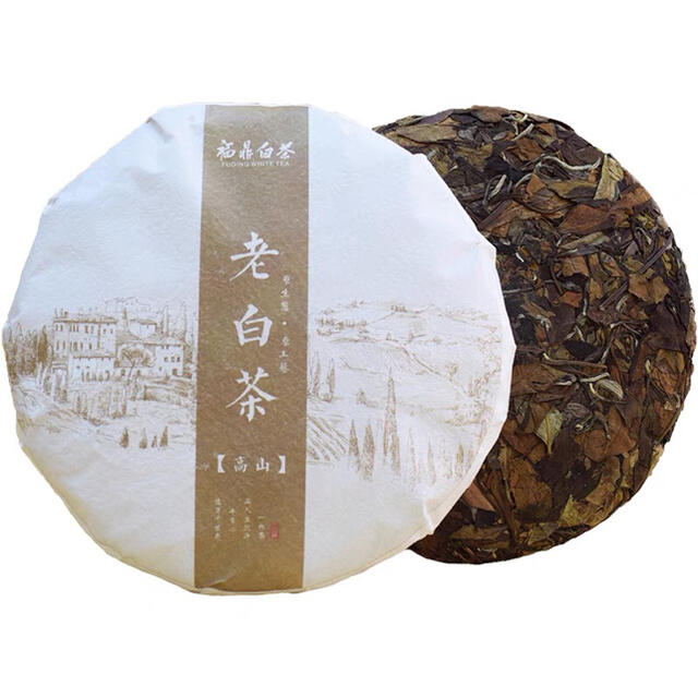 2017秋季高山　老白茶　茶餅　ホワイトティー　350g  食品/飲料/酒の飲料(茶)の商品写真