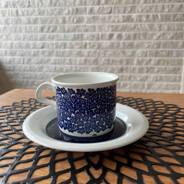 ARABIA ファエンツァ ブルー コーヒーC&S プレートcm 経典ブランド