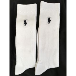 ポロラルフローレン(POLO RALPH LAUREN)の新品　ラルフローレン靴下 2足　22-24㎝白、ハイソックス お受験 通学靴下(靴下/タイツ)