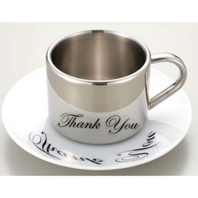 【Anamorphic】新品◆Cup and Saucer「THANK YOU」 インテリア/住まい/日用品のキッチン/食器(グラス/カップ)の商品写真