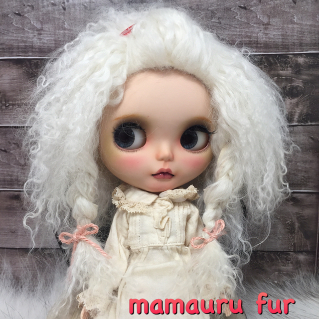 blythe_ブルートップネイビー✨w-069チベットラムフルスキンウィッグ