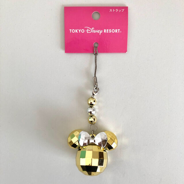 Disney(ディズニー)の【Disney】新品◆ミニーマウスストラップゴールド ディズニーランド チャーム エンタメ/ホビーのおもちゃ/ぬいぐるみ(キャラクターグッズ)の商品写真