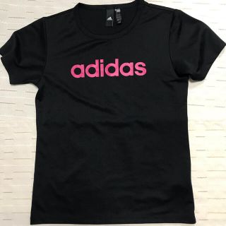 アディダス(adidas)のadidas 半袖ドライシャツ　黒　レディースLサイズ(Tシャツ(半袖/袖なし))