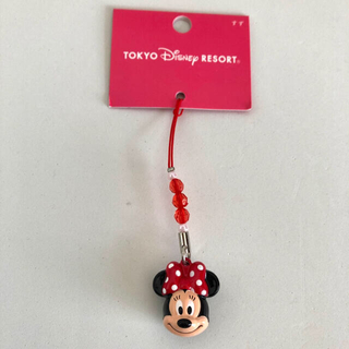 ディズニー(Disney)の【Disney】新品◆ミニーマウス鈴ストラップ チャーム ディズニーランド(キャラクターグッズ)