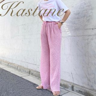 カスタネ(Kastane)の新品¥6490【Kastane】花柄イージーパンツ  楊柳パンツ (カジュアルパンツ)