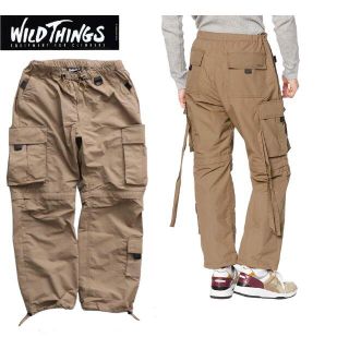 ワイルドシングス(WILDTHINGS)の新品 タグ付き WILD THINGS カーゴパンツ TAUPE S(ワークパンツ/カーゴパンツ)