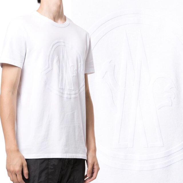 104 MONCLER ホワイト ロゴ Tシャツ size XL