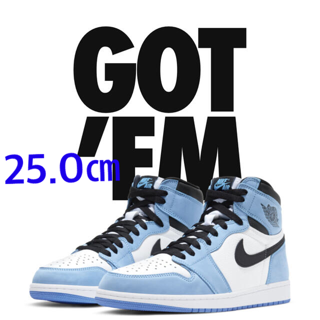 NIKE(ナイキ)のAIR JORDAN 1 HIGH OG UNIVERSITY BLUE 25 メンズの靴/シューズ(スニーカー)の商品写真