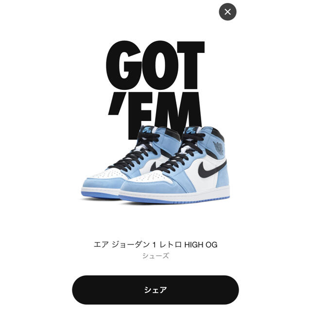 NIKE AIR JORDAN 1 university blue 27.0cm