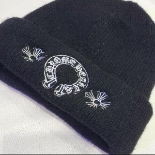 クロムハーツ(Chrome Hearts)のCHROME HEARTS クロムハーツ ニット帽 ビーニー　ブラック(ニット帽/ビーニー)