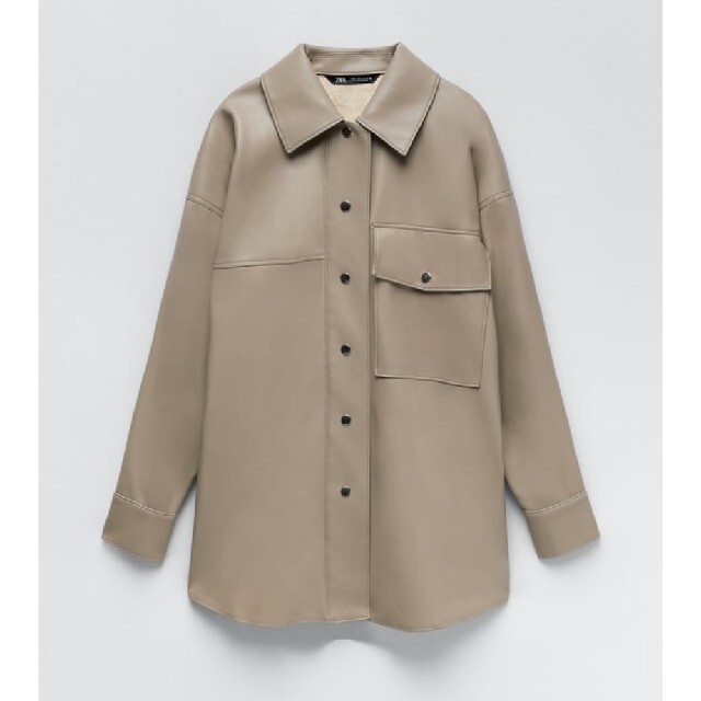 ZARA - ZARA フェイクレザーシャツジャケットの通販 by QoO's ZARA - ZARA フェイクレザーシャツジャケットの通販 by QoO's