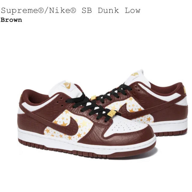 贈る結婚祝い Dunk SB Nike x 国内正規 Supreme - Supreme Low 茶色
