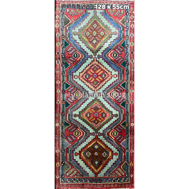 ハマダン産 ペルシャ絨毯 128×55cm - ラグ