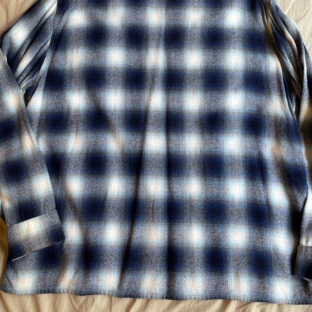 XL 60s Ombre plaid rayon shirt Blue base