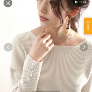 ザラ(ZARA)の新品 classicalelf 袖ボタン付きボートネックコットンニット(ニット/セーター)