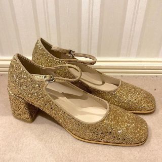 epine  square toe pumps glitter gold(ハイヒール/パンプス)