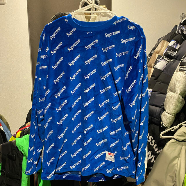 MサイズSupreme Velour Diagonal Logo L/S 1