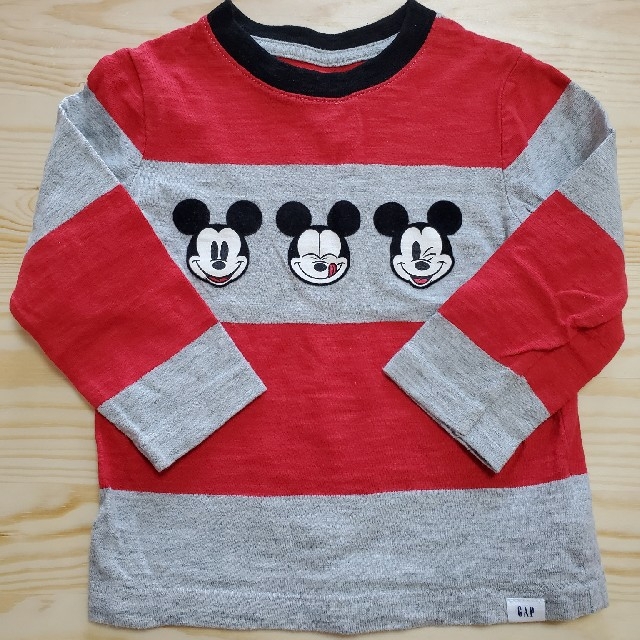 babyGAP(ベビーギャップ)のベビーギャップ　ボーダーミッキープリント キッズ/ベビー/マタニティのベビー服(~85cm)(シャツ/カットソー)の商品写真