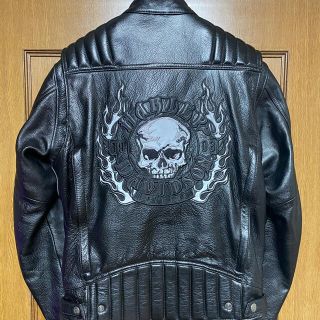 ハーレーダビッドソン(Harley Davidson)のハーレーダビットソン　 スカル　 革ジャン(ライダースジャケット)