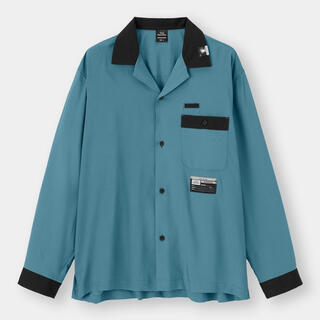 ジーユー(GU)の新品 GU×ミハラヤスヒロ／ボウリングシャツ(長袖) L ブルー(シャツ)