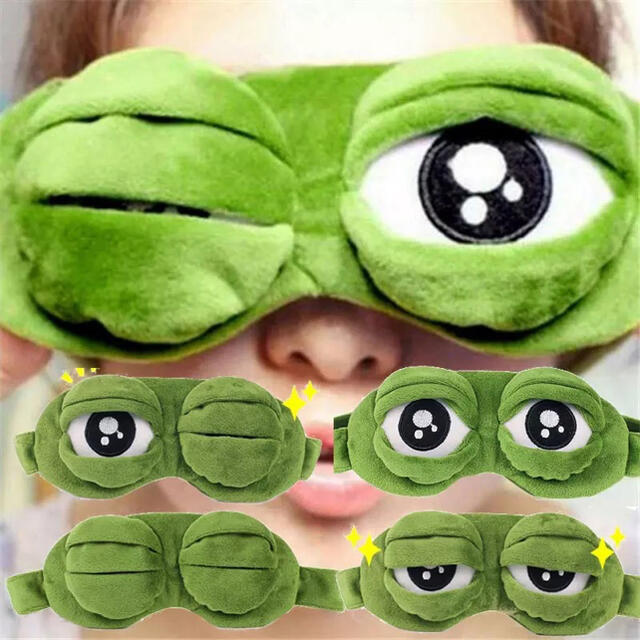 大人気！アイマスク　カエルのぺぺ　カエルのぺぺアイマスク　韓国　アイピロー エンタメ/ホビーのおもちゃ/ぬいぐるみ(キャラクターグッズ)の商品写真