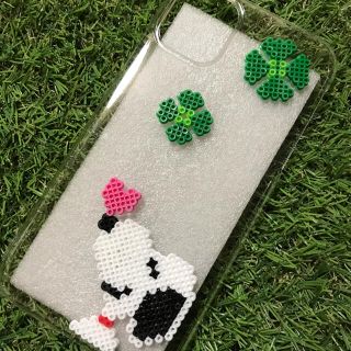 スヌーピー　iPhoneケース　アイロンビーズ　ハンドメイド(スマホケース)