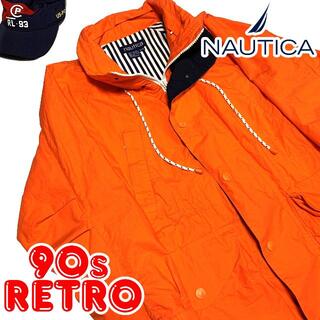 90s ノーティカ オレンジ ミリタリージャケット L NAUTICA