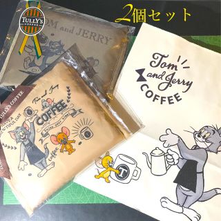 タリーズコーヒー(TULLY'S COFFEE)のトム＆ジェリーエコバッグ2個2種セット【新品★匿名配送】(キャラクターグッズ)