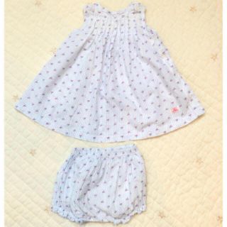 プチバトー(PETIT BATEAU)の値下げ❗️PETIT BATEAU 花柄セットアップ　6m／67cm(ワンピース)