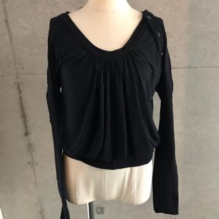 マックスマーラ(Max Mara)のMaxmara マックスマーラ　ボタンデザイントップス　BLACK(シャツ/ブラウス(半袖/袖なし))